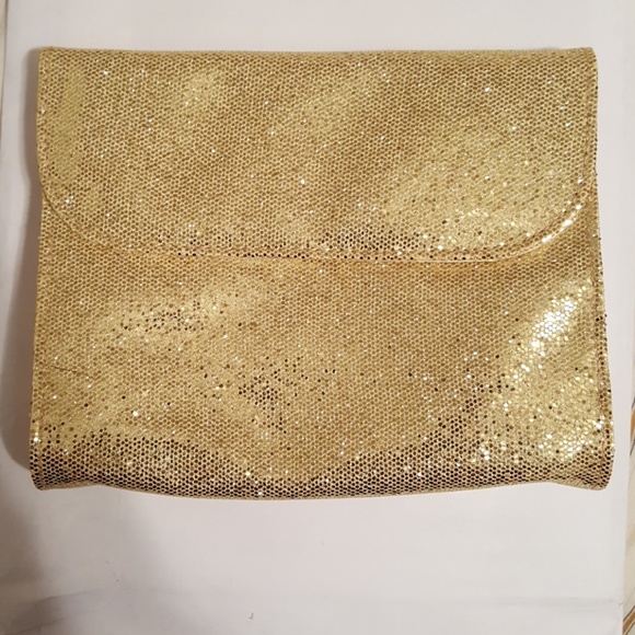 bareMinerals Handbags - 11:01 - 3/$25 BareMinerals Gold Glittery Small Clutch/Bag
